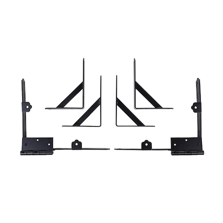 Nuvo Iron BLACK GALVANIZED STEEL GATE CORNER FRAME BRACE AND HINGE KIT GCBHK01